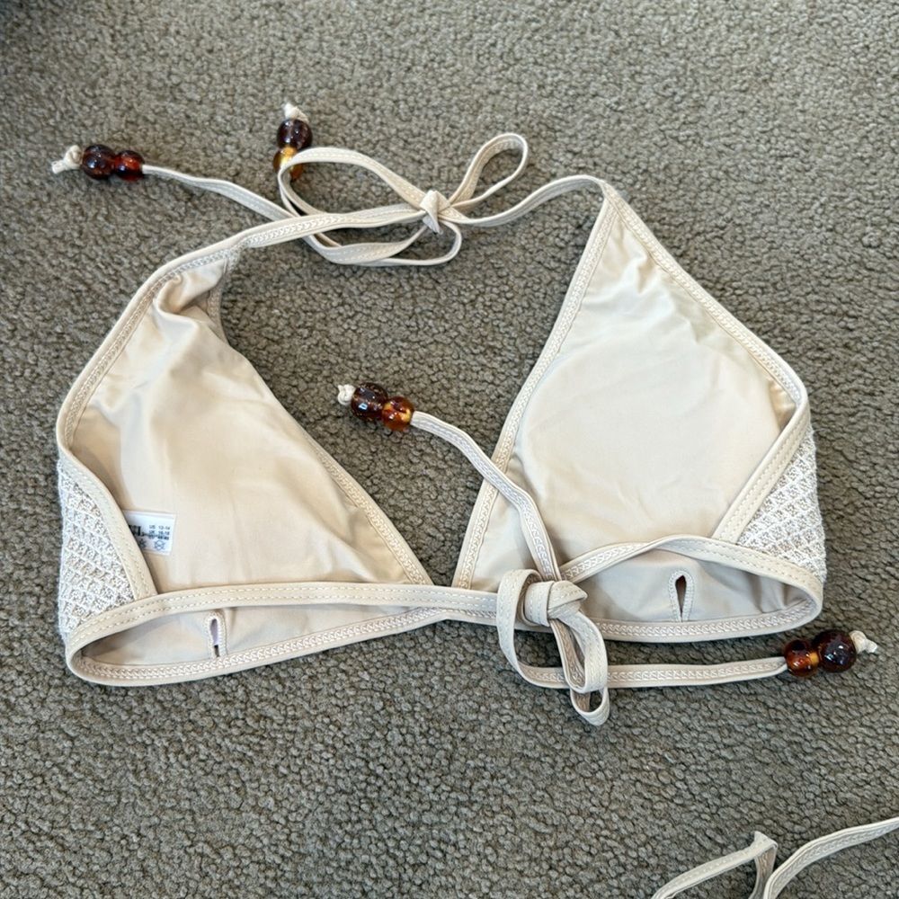 Cream Textured Bikini Set - Picture 4 of 11